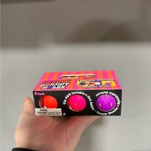 Nee Doh Donut Holes 6-Pack Kids Toy Stress Balls - Pink & Purple